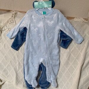Disney Light Blue and Navy One Piece Footie